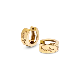 Goldplated hoop earrings with decorative detailing