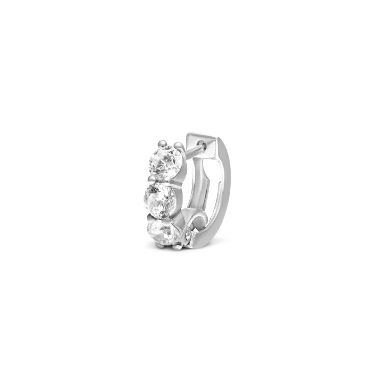 Earring TRIO cubic zirconia white