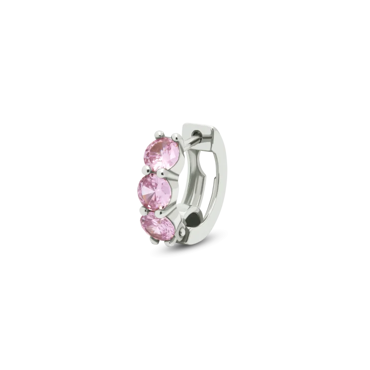 Earring TRIO cubic zirconia pink