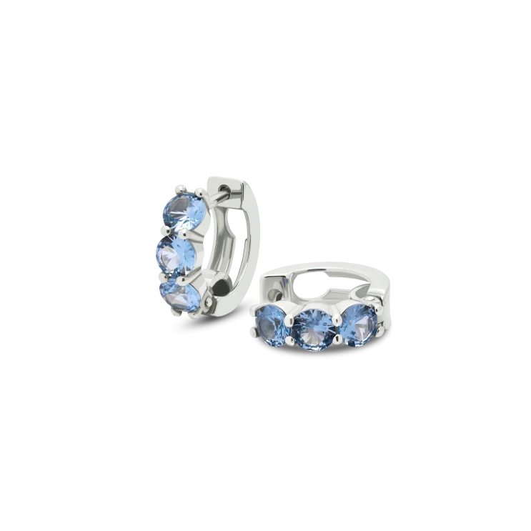 Earring TRIO cubic light blue
