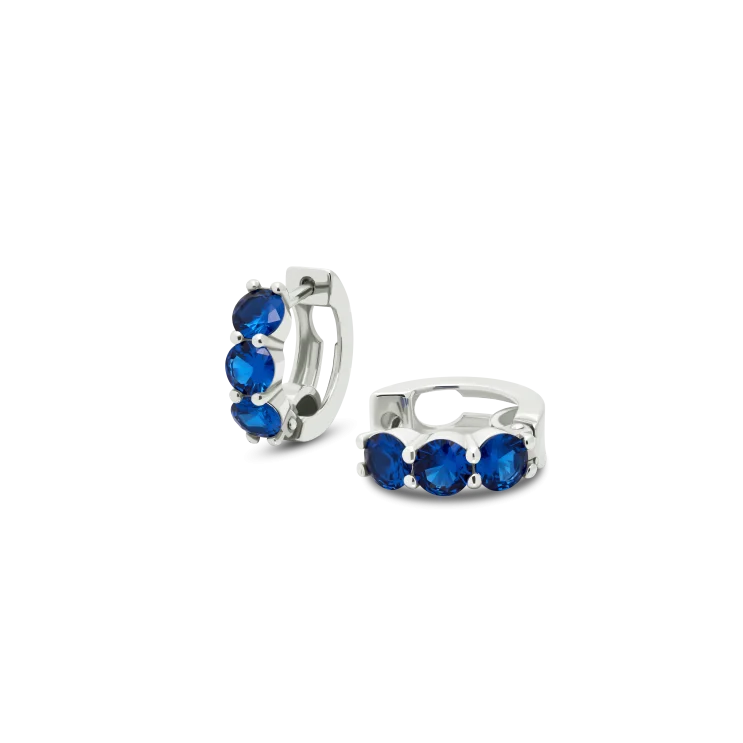 Earring TRIO cubic zirconia blue