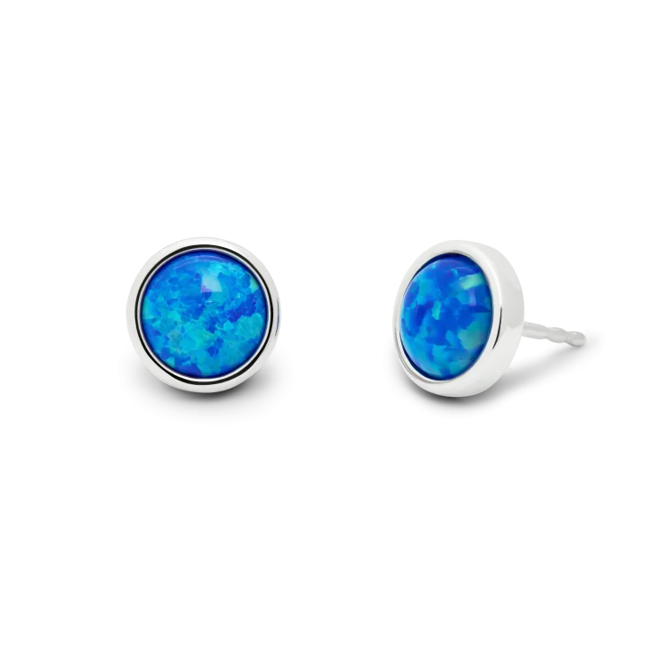 Stud Earring Blue Opal