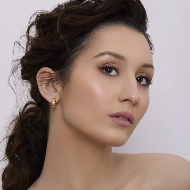 Earing Icona Oval gold-plated