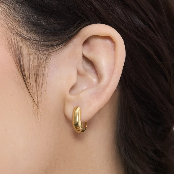 Earing Icona Oval gold-plated