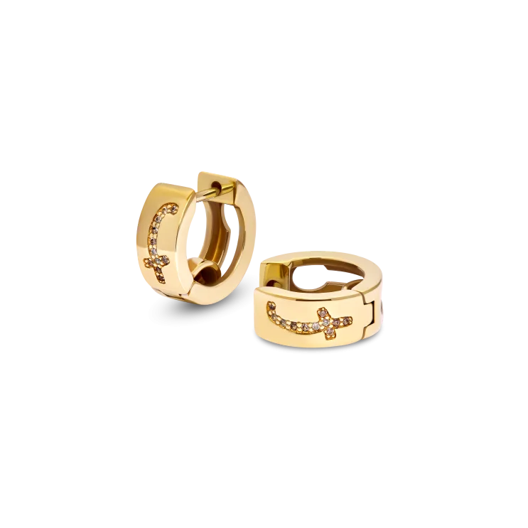 Goldplated hoop earrings with decorative detailing