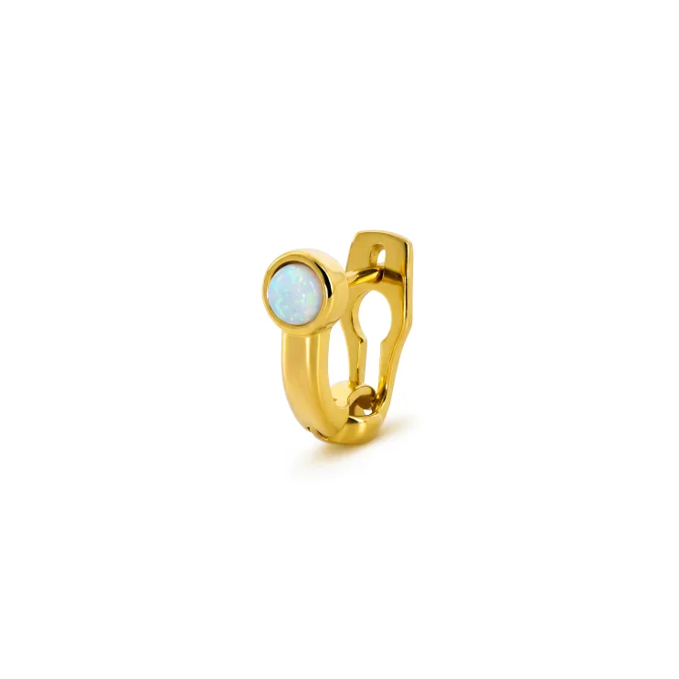 Earring Una White Opal Goldplated