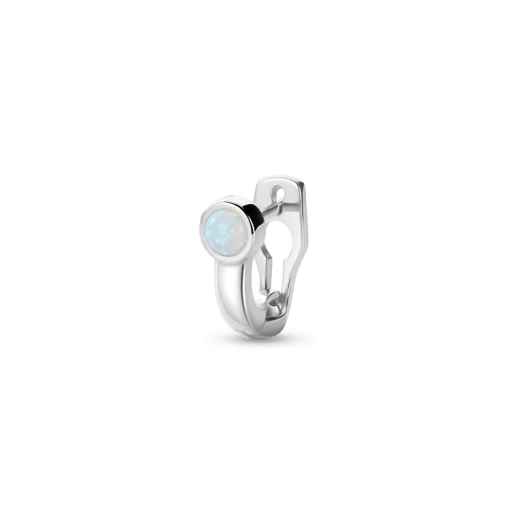 Earring UNA white opal