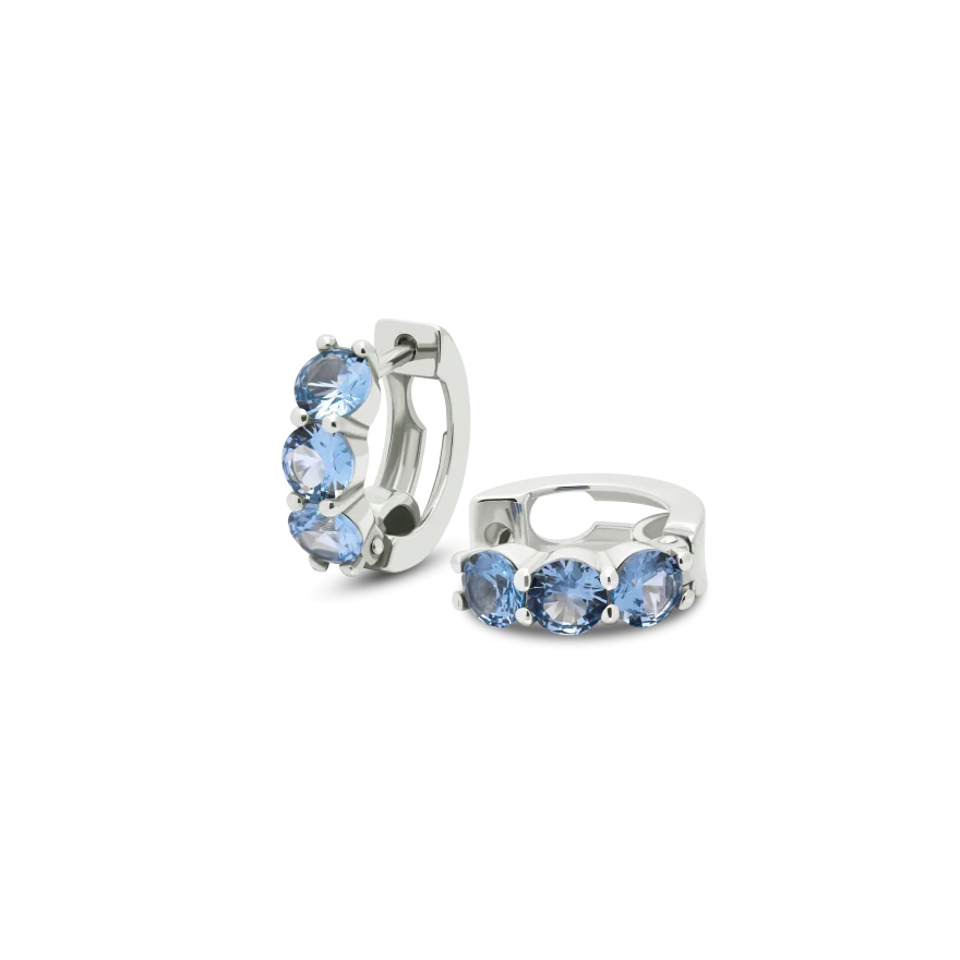 Earring TRIO cubic light blue