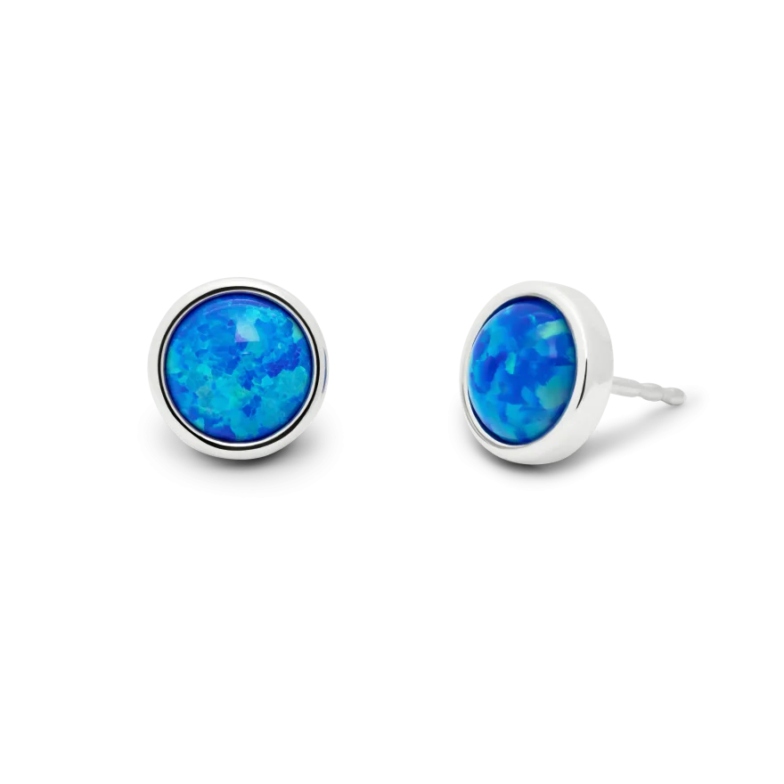Stud Earring Blue Opal