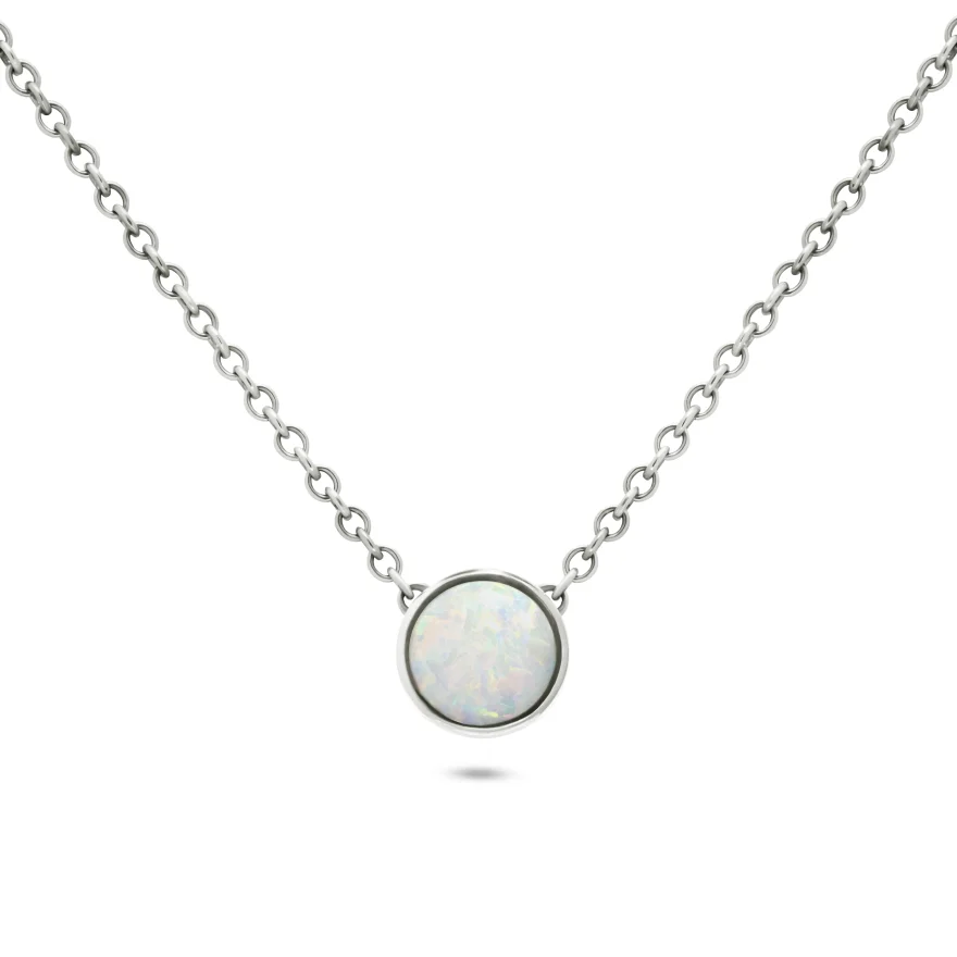 Necklace White Opal