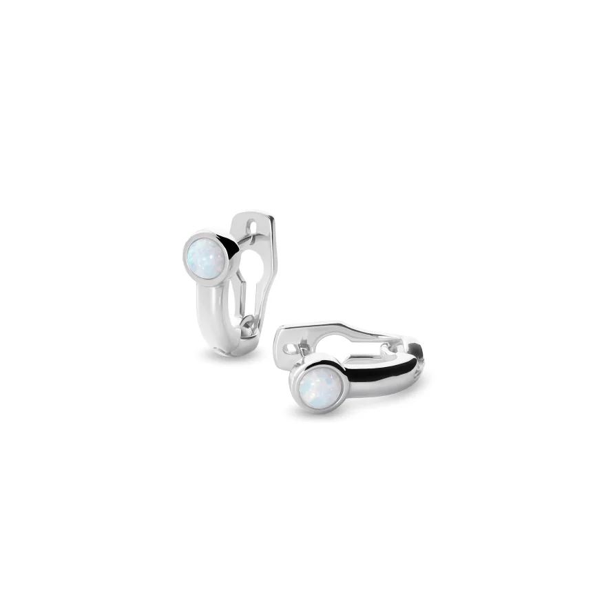 Earring UNA white opal