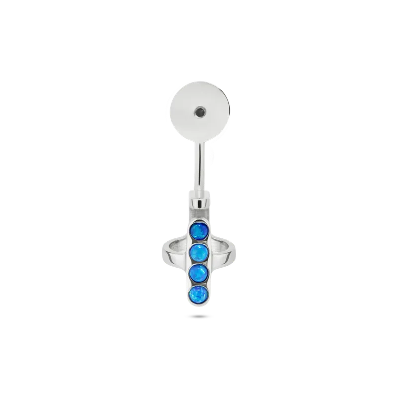 Blue Opal under ear 1pc