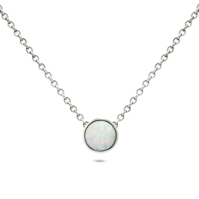 Necklace White Opal