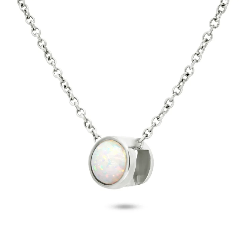 Necklace White Opal