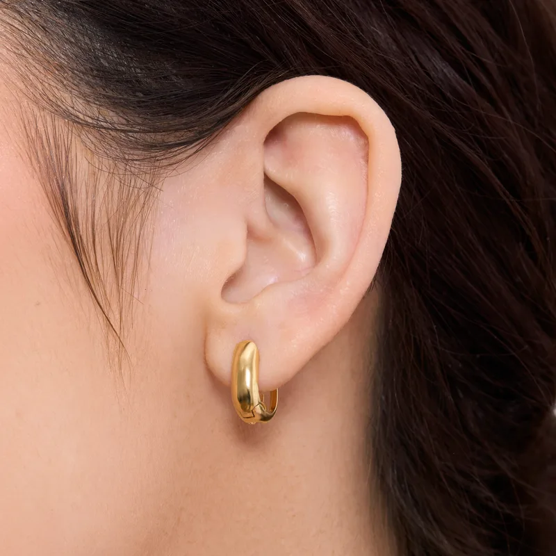 Earing Icona Oval gold-plated 1pc