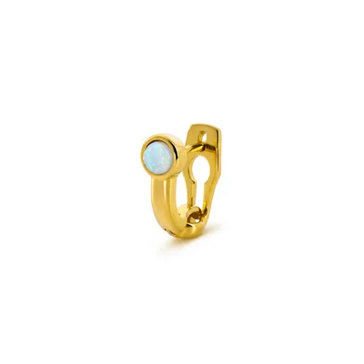 Earring Una White Opal Goldplated 1pc