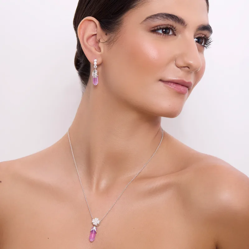 Earrings Quadrifoglio Viola