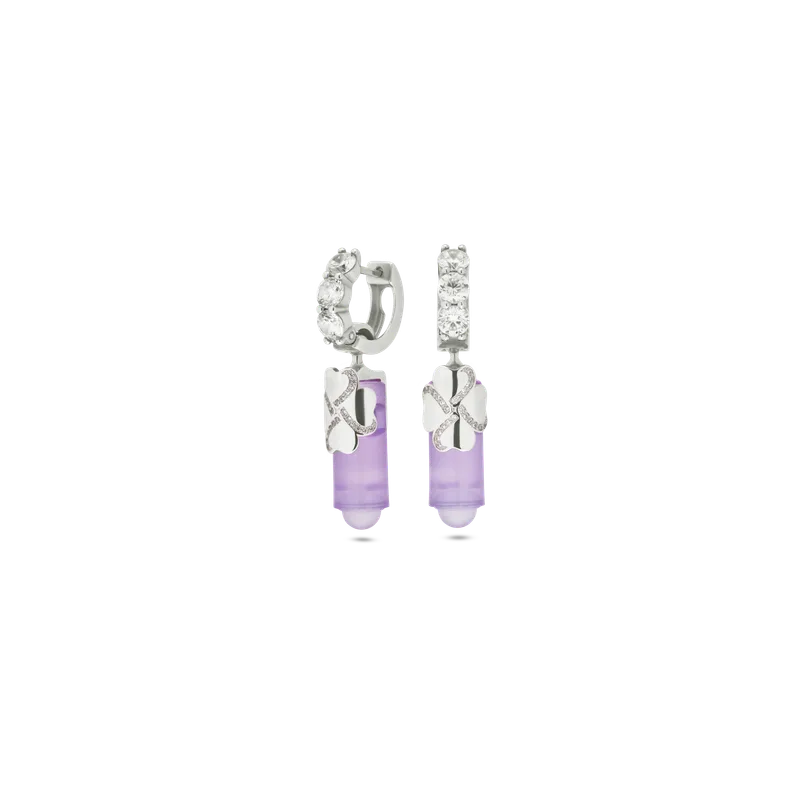 Earrings Quadrifoglio Viola