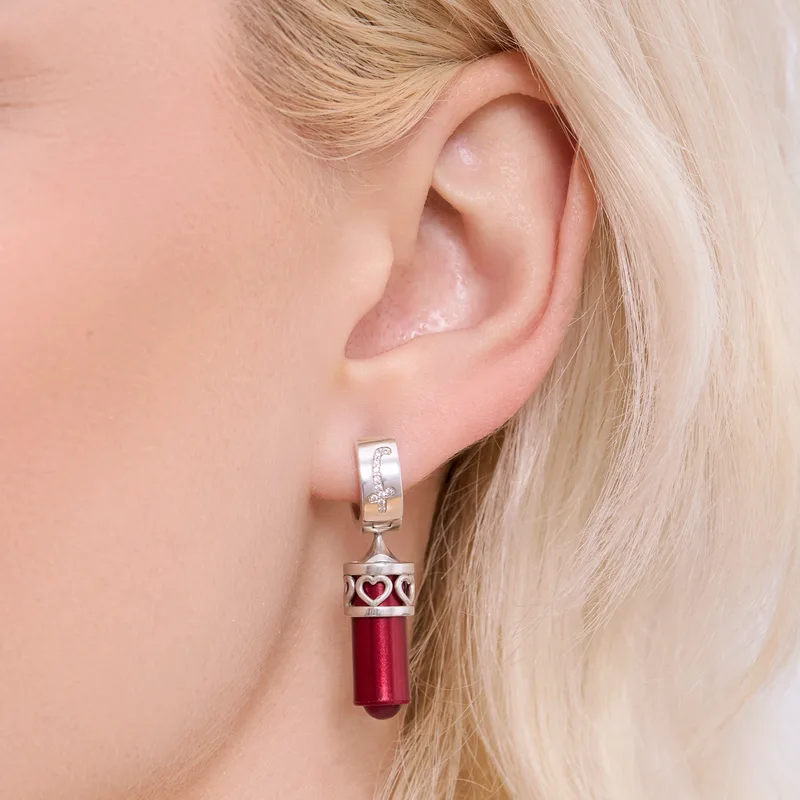 Earrings Icona Cuore Rubino