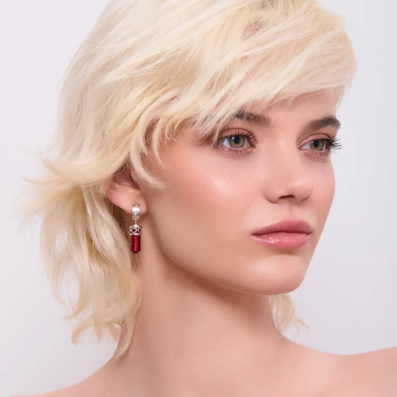 Earrings Icona Cuore Rubino