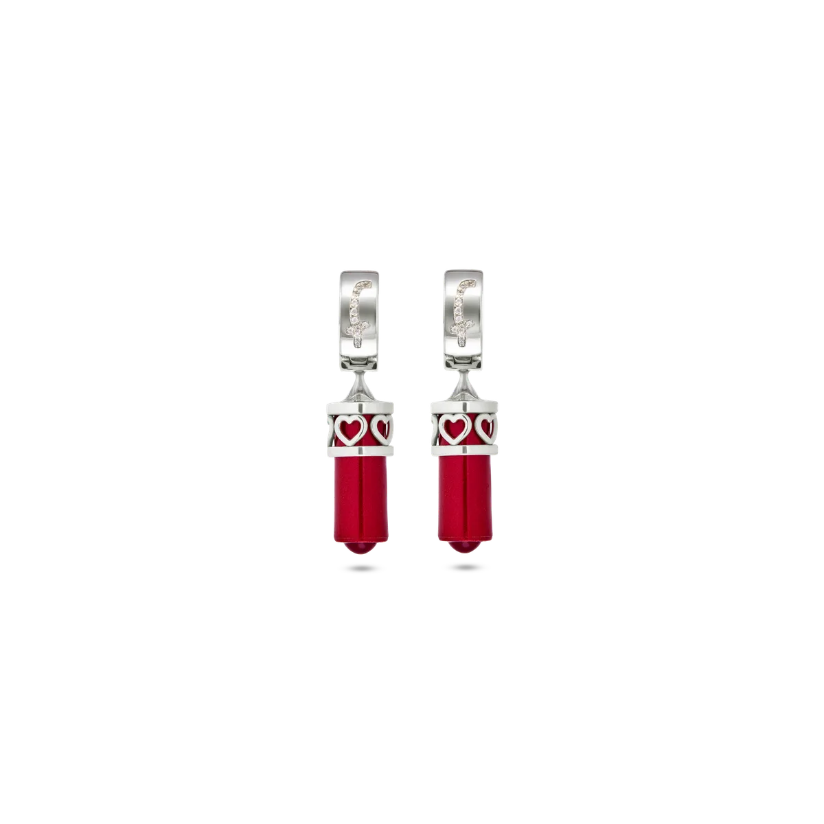 Earrings Icona Cuore Rubino