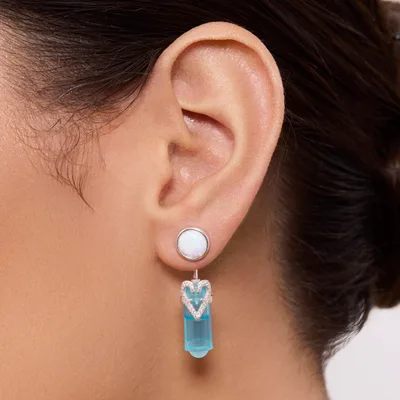 Earrings Opale bianco