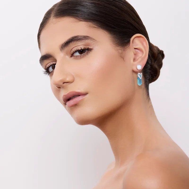 Earrings Opale bianco