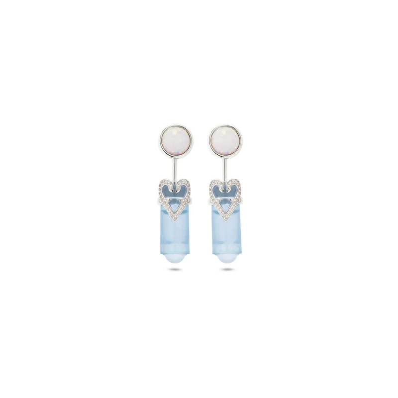 Earrings Opale bianco