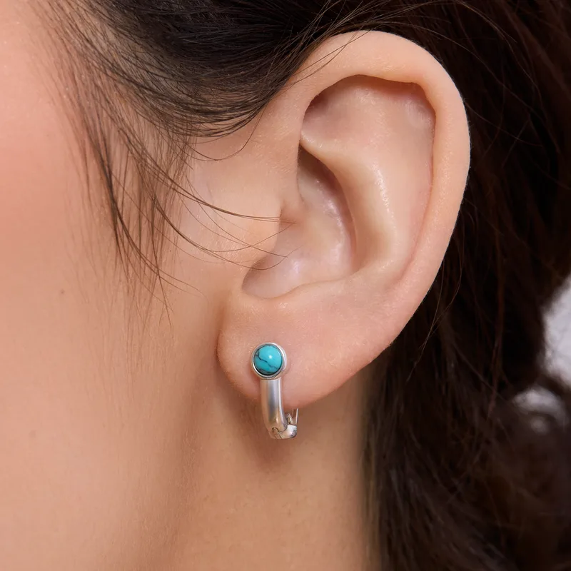 Earring UNA turquoise 1pc