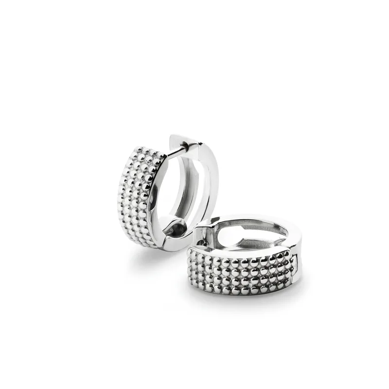Earring Circle ribbed M 1pc
